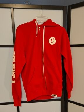 Cookies Red Zip-Up Hoodie with White Logo
